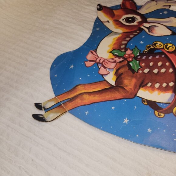 Vintage Christmas Die-Cut Decorations & Red Sled Centerpiece - Picture 12 of 15